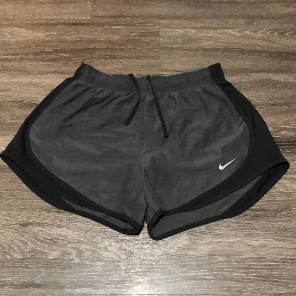 Nike Dri-FIT Black & Grey Running Shorts with Liner - Size M